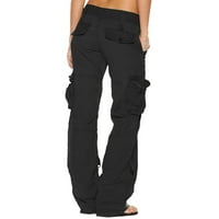 Ženske hlače visoke struke ravne široke noge Y2K hlače s više džepovima Turističke pantalone Tactical