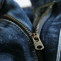 Ausyst Muški kratke hlače Ljetno čišćenje patent zatvarača Elastični tanak casual traper kratke hlače