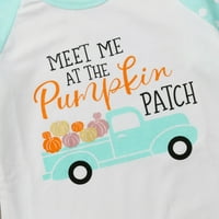 1-5y Kids Baby Girl Pamučna majica Pumpkin uzorak dugih rukava ruffles majice na vrhu tees Halloween