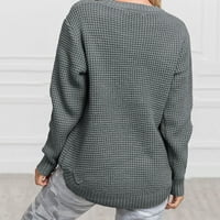 Twifer džemper za žene ženski dugi rukav ležerni kasutni labavi predimenzionirani pulover džemper