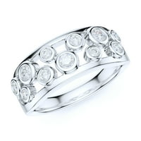 Sterling Silver Fashion Split Shank Bubbles Simulirani okrugli briljantni rez dijamantski prsten
