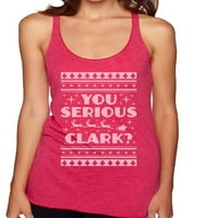 Vi ozbiljan film Clark Božićni film Ružan božićni džemper Tri-Blend Racerback Tank top, vintage ružičasta,