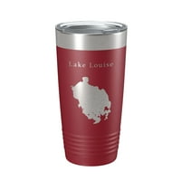 Lake Louise Karta Tumbler Travel Gol izolirana laserska urezana kafa Alaska oz Maroon
