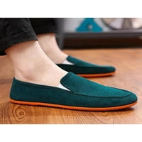 Oucaili Muški stanovi klizne na loaferima Comfort Casual cipela prozračna cipela za hodanje cipela zelena