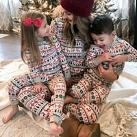 Viworld Božićna porodica koja odgovara pidžami postavljena majka otac djeca dječje baby elk ispisuju