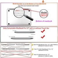 Kaishek Hard Case Shell Cover samo kompatibilan - otpuštanje MacBook Pro S mrežni prikaz TOUCH ID Model: