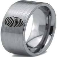 Tungsten Sigurnosni otisak prstiju za prsten za skeniranje rublja muškarci za žene Udobnost fini sivo