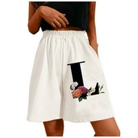 Penskeiy Fashion ženske dame casual elastični struk labavi džepovi Shorts Hlače zapise hlače bijele