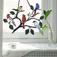 MULTICOLOR Ptice na žici visoko obojene prozorske ploče s natpisom