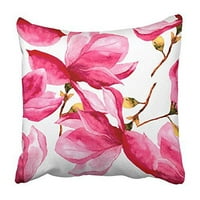 Šarene akvaretne magnolije cvijeće ružičasta apstraktna vrt kontrast skiciranje opružnog jastučnice