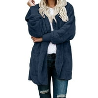 Ženska umjetna vuna plus veličina pulover pulone, pulover s kapuljačom tople vune plišane kaput kaputice
