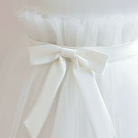 Njshnmn Princess Girl Cvjetni haljina PAGENAT PATE FANFORT PRINCESSION PRIMJENA TULLE BIJELO WHITE,