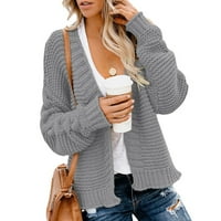 Ženska moda plus veličina Ženska jesen i zimski casual labav topli pleteni kardigan pulover Duksera
