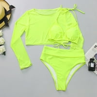 Zuwimk bikinis za žene, visoki struk bikini kupaći kostimi dva ruffled hem slatka cvjetna kupaća kupaće