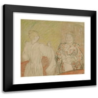 Édouard Vuillard Black Moderni uokvireni muzej umjetnički print pod nazivom - madam Vuillard Conversation