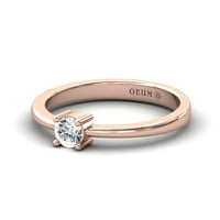 Prsten sa pasijansom, 14K čvrsti zlatni zaručni prsten, pravi dijamantni djeveruše prsten za vjenčanje,