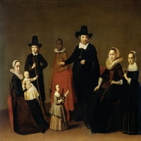 Porodična grupa sa printom crnog čoveka