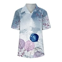 Ženska kratka rukava bluza za bluze Summer Vintage majice Dame gumb prema dolje ovratni vrat Modni osnovni