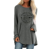 Ženska modna božićna štampa O-izrez majica s dugim rukavima Top bluza pulover hot8sl4869992