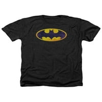 Batman DC Neon nevolji žuti i ljubičasti šišmir logotipa za odrasle Heather majica Tee