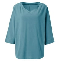 VBNERGOIE ženski tisak dugih rukava dugih rukava povremena bluza Pulover Ženske majice Esencijalni aktivni
