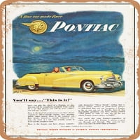 Metalni znak - Pontiac Torpedo kabriolet ad Vintage ad - Vintage Rusty Look