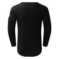 Muškarci Majice Jednobojna posteljina majica Okrugli vrat patentni zatvarač dugim rukavima za muški