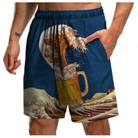 Umitay kratke hlače za muškarce muške ljetne zabave plaža kratke hlače za crtanje kolekcija piva 3D