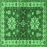 Ahgly Company Zatvoreni pravokutnik Geometrijske smaragdne zelene tradicionalne prostirke, 2 '3'