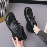 TAWOP Fall cipele za žene crne čizme za ženske kožne čizme i zimska nova retro mala koža ženski luk