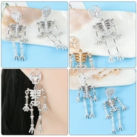 Par minđuše za skelet Halloween za žene Bling Rhinestone Gothic Lubanje nakit nakita