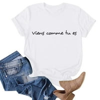 FVWitlyh Ženske grafičke majice Ženske majice bez leđa Y2K Crop TOP SOLID Casual Beale Bealesiless Vintage