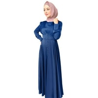 Haljine Wozhidaoke za žene Čvrsta haljina rukava u baruta Abaya Arapska kaftna haljina ženske haljine