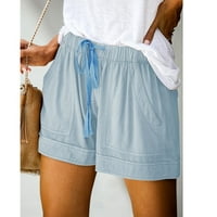 UMFUN Ljetna štedna čistača ženske kratke hlače sa džepom casual comfy vučne kratke hlače Elastični
