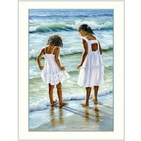 Dvije djevojke na plaži Gruzija Janisse; Štampana zidna umjetnost; Spremni za objesiti uokvireni plakat;