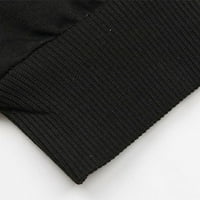 Dukseri za žene dame modne casual raglan rukavi u boji blok kratki obrezirani pupak crew vrat dukserica crna xs
