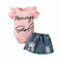 Odjeća za dijete Ljetne djevojke Baby tiskani kratki rukav rumper traper suknja Dječje odijelo za djecu
