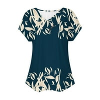 Qilakog Womens Tops Ljeto V izrez Kratki rukav labavi FIT Bluze Top Majica Ženska casual boho cvjetni