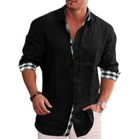 Muška majica Muške modne casual džep, gumb Dugme s dugim rukavima, bluza s dugim rukavima