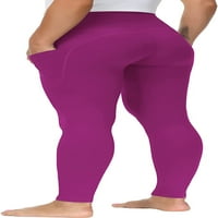 Debele visoke struk joge hlače sa džepovima, trening za kontrolu trbuha pokreće joge gamaše za žene