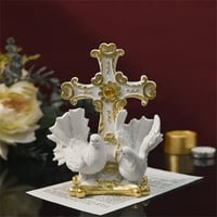 Dekoracija smola ukras za životinje ukras Ornament Mira Dove Cross Candle Holder Dekorativne umjetnosti