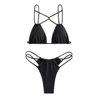 B91XZ kupaći kostimi za žene Visoko struka Žene Solid Color Bikini set Plivanje dva kupaća kostim kupaći
