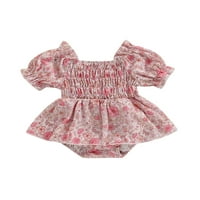 Suantret Toddler Baby Girls Romper haljina casual kratki rukav cvjetni reprodukcijski ljetni kompresni