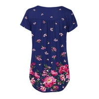 TUNIČKI TOČOVI ZA ŽENSKE LJETNE CASEVE PUTOVANJE V-izrez kratkih rukavica T-majice bluza na vrhu cvjetnog