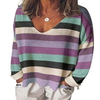 Niveer dame casual pletene tee žene pletene plovu pulover v izrez loungewebru dugih rukava labav bluza