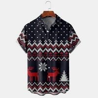 Grafička majica Muški Muški Božićni santa poklon 3D digitalni tisak dugme rever kratki rukav majica