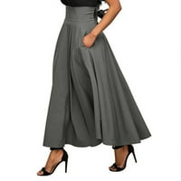 Miayilima ženske suknje Ležerne prilike A-line suknje visoke struk suknje za gležnjeve suknje