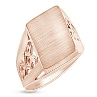 Muška prstena za trguj platforme u 14K ružičastog zlata preko srebra sterlinga, veličina prstena - 10.5