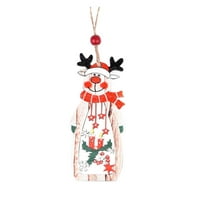Božićni ukrasi izdubljeni snjegović viseći privjesci Božićni ukrasi drveni santa božićni obrtni obrtni
