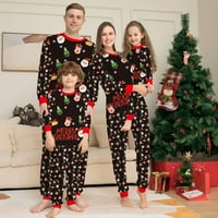 Gotyou Family Božićni pidžami, dame Božićni roditelj-dječji odijelo okruglog vrata s dugim rukavima